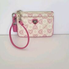 Bolso Coach Corner Pequeño Muñequera Cartera Rosa Cartera Bolsa Corazones Firma  segunda mano  Embacar hacia Argentina