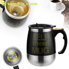 Electric Lazy Self Stirring Mug Stainless Steel Coffee Milk Mixing Cup Gift UK for sale  LEICESTER