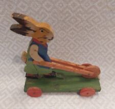 Brinquedo de Páscoa de madeira vintage Alemanha carrinho de puxar coelho primitivo alemão antigo comprar usado  Enviando para Brazil