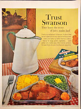 1960 Swanson Tender Beef TV Jantar Impressão Anúncio Xadrez Cozinha Toalha de Mesa Café comprar usado  Enviando para Brazil