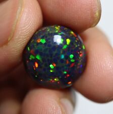 9.4 Cts 16.9x16.5 MM Unique Smoked Black Multi Pin Fire Honeycomb Opal Round for sale  Shipping to South Africa