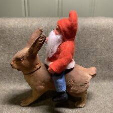 ANTIQUE Vintage GERMAN RABBIT Candy Container with Santa 5.25” High for sale  Manchester