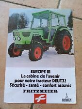 brochure  DEUTZ cabine TRACTEUR Europe III/ 1 volets recto/verso A4 comprar usado  Enviando para Brazil