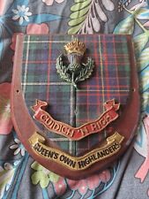 Queens highlanders plaque for sale  COVENTRY