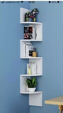 100% Sale - Cancer Research Vasagle  Corner wall Shelf 5 Tier Zigzag White for sale  TADWORTH