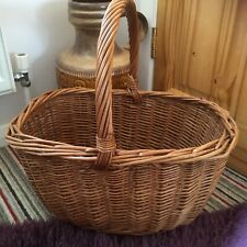 Large Vintage Wicker Shopping Basket With Handle for sale  Shipping to South Africa