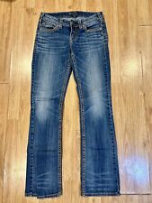 Jeans feminino marca prata tamanho 28x33 Aiko boot cut cintura baixa elástico fino comprar usado  Enviando para Brazil