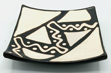 Prato de louça Chulucanas Peru bugigangas marrom/preto creme cerâmica pintado à mão comprar usado  Enviando para Brazil