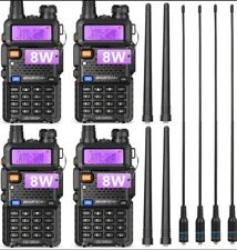 Used, Baofeng UV-5R 8W Walkie Talkie Ham Two Way Radio Long Range & Soft Antenna 4Pack for sale  Shipping to South Africa