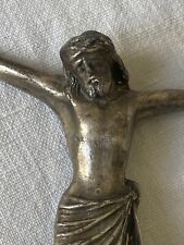 Usado, Antiguo crucifijo cruz icono religioso Jesús fundido plata dorada segunda mano  Embacar hacia Argentina