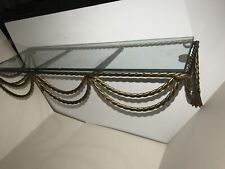 Prateleira de metal vintage montada na parede, tampo de vidro. Cor bronze 3,75 pol x 5,5 pol x 18,5 pol comprar usado  Enviando para Brazil