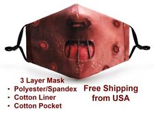 Usado, Máscara facial Hannibal Lecter filtro bolsillo 2 filtros moda estampado reutilizable lavable segunda mano  Embacar hacia Argentina