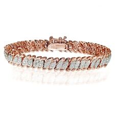 Rose Gold 0.10ct Diamond Marquise S Tennis Bracelet, used for sale  Shipping to South Africa