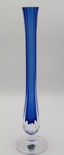 Vintage Crystal 24% Cobalt Blue Glass Bud Vase J. G. Durand Double Cased France, used for sale  Shipping to South Africa
