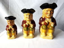 Vintage Toby Jug  Wood & Sons c1907 - 1910 Trio 12cm - 16cm - 19cm for sale  Shipping to South Africa
