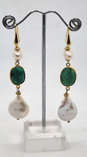 Orecchini perle smeraldo usato  Palermo