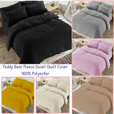 Teddy Bear Duvet Quilt Cover with Pillowcase Thermal Warm Fur Sherpa Snuggly set for sale  Shipping to South Africa