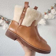 Fitflop Mimie Shearling Fur Waterproof Slip On Ankle Winter Boots Camel Brown 7 for sale  Shipping to South Africa