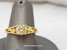 1.14ct Genuine Mined Round Diamond Engagement Ring In Solid 14K Yellow Gold for sale  Shipping to South Africa