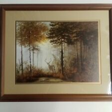 Quiet Forest Deer Stag Wildlife Framed Print Gerald Coulson Art Picture 23 X 19" for sale  Shipping to Ireland