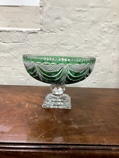 Footed green crystal for sale  LONDON