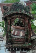 Vintage Rajasthani Jharokha Wooden Distressed Wall Frame Rustic Finish Window for sale  Shipping to South Africa
