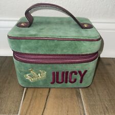 VINTAGE Juicy Couture Velour Makeup Vanity Travel Train Case  Green  Cranberry, used for sale  Shipping to South Africa