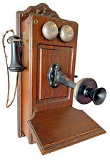Antiguo teléfono de pared de roble oscuro KELLOGG 1902 madera catedral manivela interior de colección segunda mano  Embacar hacia Argentina