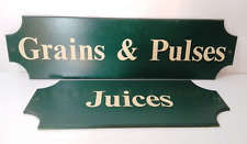 Pair of Hand Made Wooden Market Stall Farm Shop Advertising Signs Prop Juices for sale  Shipping to South Africa