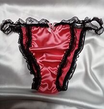 Coral stretch Satin mens Sissy panties knickers sexy lingerie Lace Frilly cd tv, used for sale  Shipping to South Africa