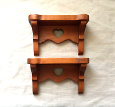 Pair of Vintage Hand Crafted Solid Wood Wall Shelf with Cut Out Heart - Nice!!, used for sale  Syracuse