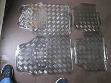 SILVER HEAVY DUTY CHEQUER PLATE STYLE RUBBER MATS CAR/TRUCK for sale  Shipping to South Africa