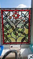 MARAVILLOSO PANEL FLORAL VITRAL ANTIGUO 60 cm CUADRADO / BULLSEYES ETC segunda mano  Embacar hacia Argentina