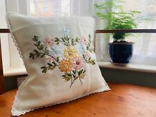 Ribbon embroidered cushion for sale  SWINDON