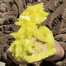 Amostra mineral rara de cristal de quartzo cristal de enxofre amarelo 7,58 lb, usado comprar usado  Enviando para Brazil