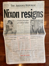 9 de agosto de 1974 NIXON RENUNCIA The Arizona Republic Phoenix AZ periódico completo segunda mano  Embacar hacia Argentina