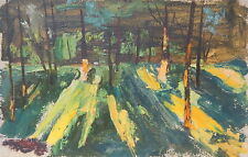 Original Oil Painting Forest Landscape Vintage Antique Soviet Ukrainian Art 60s for sale  Shipping to Canada