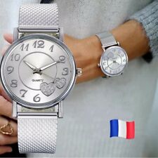 Montre argenté strass bracelet analogique métal femme quartz silicone argent d'occasion  La Rochelle