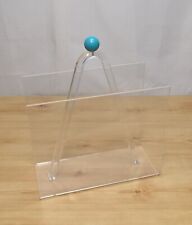 Vintage 1960s/70s Atomic Sputnik Clear Perspex Plastic Magazine Rack, used for sale  Shipping to South Africa