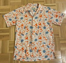Bather Toronto Canada Floral Geometric Hawiian Button-Down Shirt Mens Sz Small for sale  Shipping to South Africa