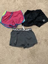 Conjunto de 3 pantalones cortos deportivos Under Amour, Nike y Umbro ropa deportiva ligera para niñas segunda mano  Embacar hacia Argentina