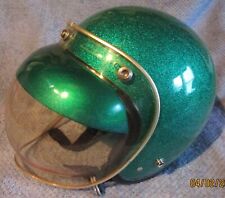 Usado, Casco de motocicleta vintage años 60/70 verde metálico con protector de burbujas **Bonito** segunda mano  Embacar hacia Argentina