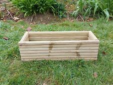 Wooden Decking Garden Planter Trough Box Wood Flower Pot Veg Plant Grow Bed for sale  DOVER