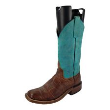 Usado, Botas Anderson Bean Cowboy Marrom Turquesa Feminina Tamanho 7 B Couro Biqueira Quadrada Euc comprar usado  Enviando para Brazil