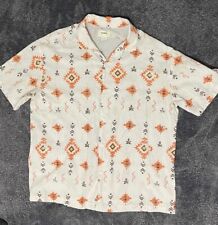 Camisa para hombre Pull and Bear talla XL blanca naranja suelta para vacaciones segunda mano  Embacar hacia Mexico