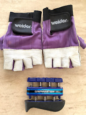Free weight gloves, weight rack and grip master hand exerciser, used for sale  Shipping to South Africa