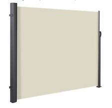 WarmieHomy 3m 1.6mtr Retractable Side Awning Screen  Patio Privacy Divider Cream, used for sale  Shipping to South Africa