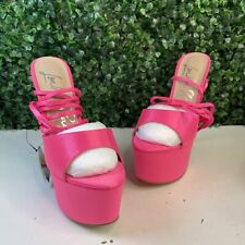 NWOB London Rag Passion Fruit Dramatic Platform Lace-Up Heel Sandals Pink Size 9 for sale  Shipping to South Africa