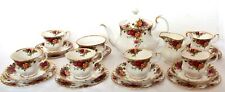 ROYAL ALBERT OLD COUNTRY ROSES 21 PIECE TEA SET WITH TEAPOT, BONE CHINA, used for sale  Shipping to South Africa