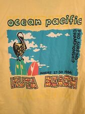 Vintage Ocean Pacific 1986 Kuta Beach Indonezja Surfing Championship Xl Koszula na sprzedaż  Wysyłka do Poland